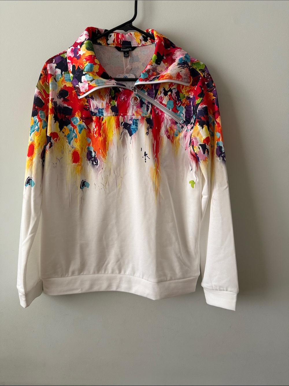 White Paint Splash Golf Sweatshirt